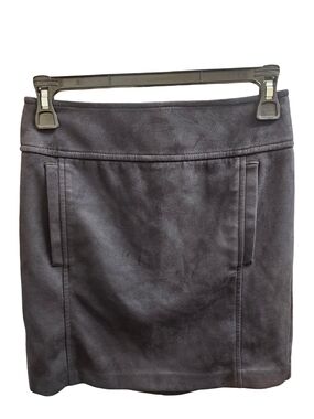 LOFT Black Faux Suede Mini Skirt Womens Size 00 Minimalist